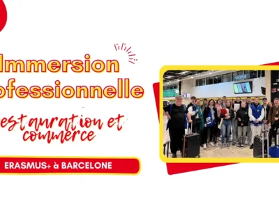 Immersion professionnelle en restauration et commerce. Erasmus+ à Barcelone.
